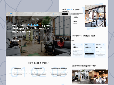 Coworking landing page coworking landing landing page ui uiux ux web design