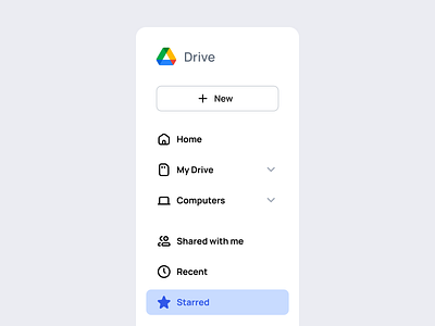 Google Drive Sidebar Redesign Concept 123done clean cloud figma google drive icon icon set iconography icons menu minimalism nav navbar navigation sidebar ui