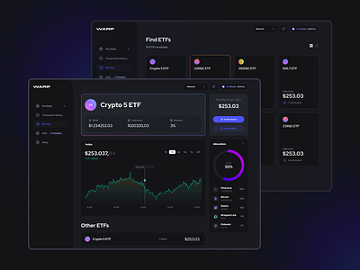 ETF market app crypto design ui ux