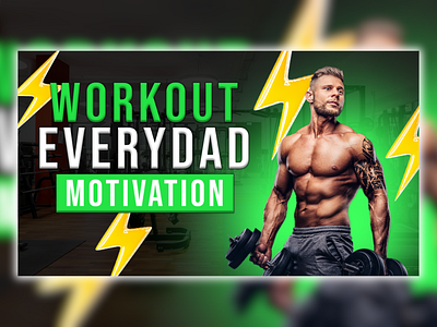 Modern Energy Workout & Fitness Thumbnail Design attractive creative works design eye catching fitness thumbnail graphic design gym thumbnail design thumbnails video image workout youtube thumbnail