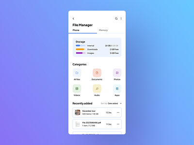 File manager screen dailyui file manager screen ui design ui ux uidailychallenge