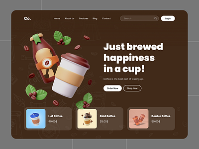 Coffee Shop Website Header UI UX Design branding colorful design dribbble ecommerce graphic graphic design landingpage motion graphics shop ui ui design ui ux ui ux design ux ux design web web ui website website ui