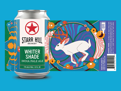 Whiter Shade IPA 12oz Can beer beer can beer label branding design graphic design illustration vector