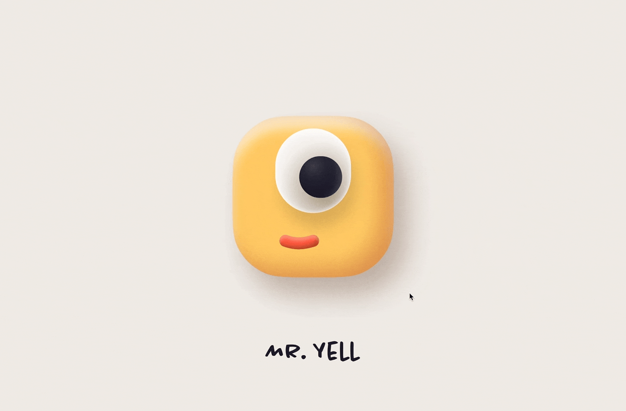Mr. Yell animation character design figma animation game design illustration ui