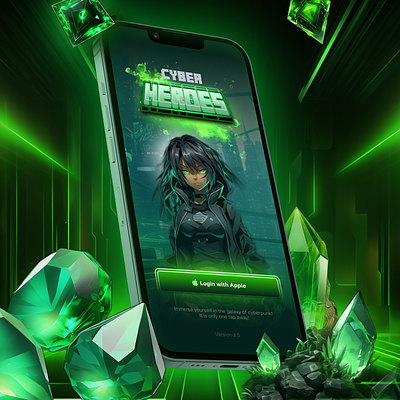 Welcome screen – CyberPunk Game app design gaming igameing illustration ui welcome screen