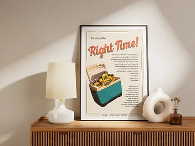 Right Time Classic Lager craft beer logo design poster design vintage