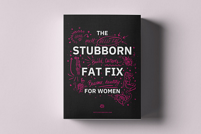Stubborn Fat Fix For Women—Program Cover Design fat fitness health illustration lifting line work muscle