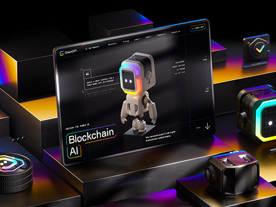 ChainGPT Website — Behance Case Study 3d 3d character 3d mascot behance case blockchain blockchain ai case study crypto crypto design interactive website ui ui design web3 web3 design
