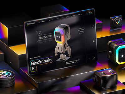 ChainGPT Website — Behance Case Study 3d 3d character 3d mascot behance case blockchain blockchain ai case study crypto crypto design interactive website ui ui design web3 web3 design