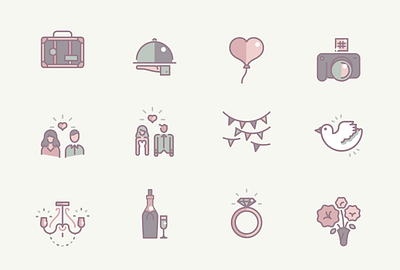 Wedding Iconset color pallete download icon iconography
