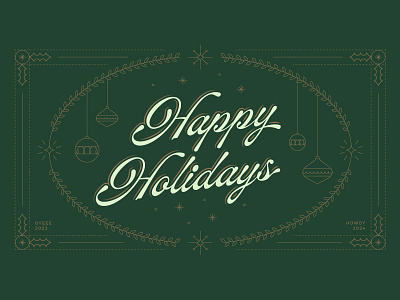 Happy Holidays 2023 graphic design typograpy