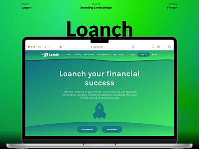 Loanch - alternative investment marketplace animation bank banking banking dashboard finance finance website fintech investment investment page landing page lottie files money vc fund website venture capital