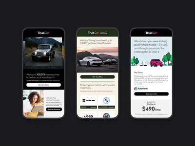 TrueCar mobile Emails branding cars email layout mobile ui ux