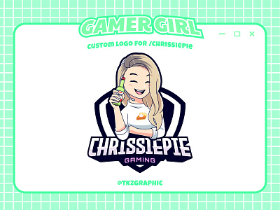 Custom Gamer Girl Logo Mascot discord