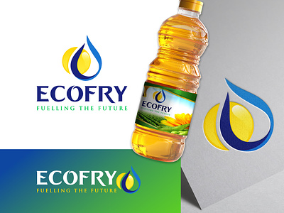 Cooking Oil Recycling Logo branding colorful drop eco ecofriendly fuel healthy logo minimal modern natural oil recycling sun vector water