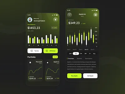 Trading - Invesment Mobile App blockchain chart clean defi design digital exchange finance fintech gradient invesment mobile app modern money trading ui user experince ux