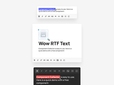 RTF / WYSIWYG Text Styling from Component Collector component design figma input odw rtf text type ui