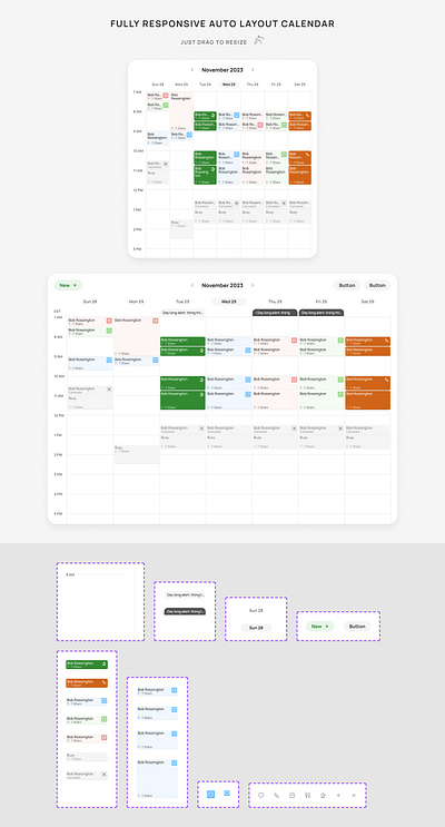 Calendar UI (Auto Layout) from Component Collector calendar component design figma input odw ui