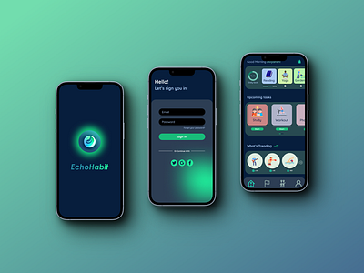 EchoHabit - Habit Tracker UI Design using Figma 30 day challenge design figma gradient graphic design logo mockup typography ui uiux