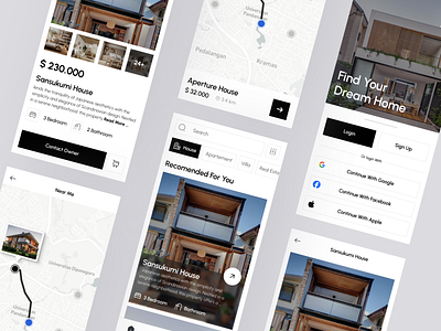 Homer - Real Estate Finder Mobile App animation apartement clean design design inspiration house landing page marketplace mobile app real estate saas simple design ui uiux web design