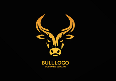 Bull Head Logo animal branding bull design graphic design head illustration logo typography vector