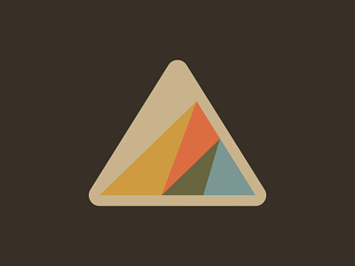 tri-mountain abstract colorful geometric illustration mountain nature