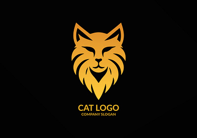 Cat Head Logo animal branding cat design graphic design illustration logo pet typography vector