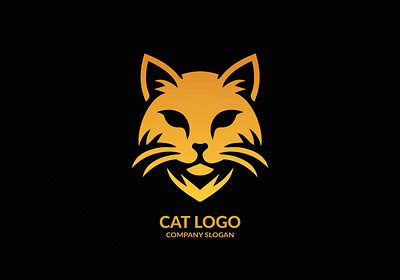 Cat Head Logo animal branding cat design graphic design illustration logo pet typography vector