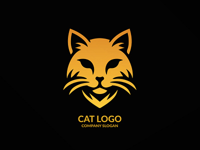 Cat Head Logo animal branding cat design graphic design illustration logo pet typography vector