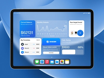 IOS Widget Design analytics bank dashboard design finance fintech investing app investment investment portfolio ipad money product design saas simple statistic tracking ui ui design uiux widget