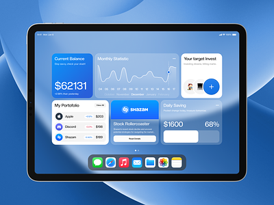 IOS Widget Design analytics bank dashboard design finance fintech investing app investment investment portfolio ipad money product design saas simple statistic tracking ui ui design uiux widget