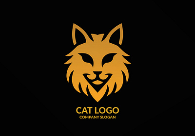 Cat Head Logo animal branding cat design graphic design illustration logo pet typography vector