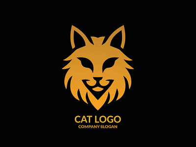 Cat Head Logo animal branding cat design graphic design illustration logo pet typography vector