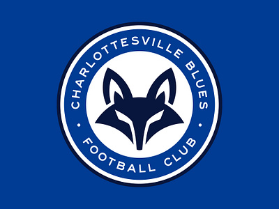Charlottesville Blues FC america badge blues charlottesville club crest football fox logo soccer usl virginia
