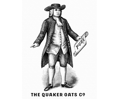 Quaker Oats Brandmark Illustrated by Steven Noble artwork design engraving etching illustration line art logo people portrait portraiture quaker oats scratchboard steven noble woodcut