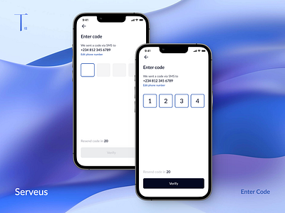 Enter OTP for Serveus - On Demand Service Provider App authentication clean code iphone mobile mobile design on demand otp presentation presentation design product product design saas shots typography ui ui design ux ux design