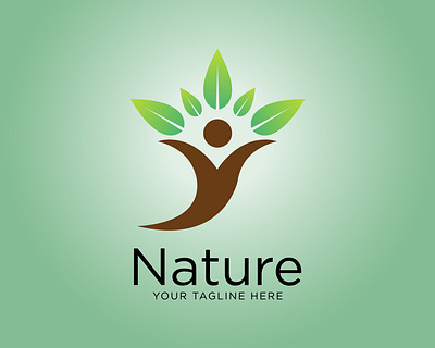 Vector tree nature logo design template man tree logo