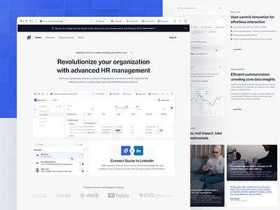 Suchè - HR Management SaaS Landing Page card clean design dashboard design hiring hr management human resource landing page saas tools ui ui design uiux
