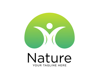 Vector tree nature logo design template man tree logo