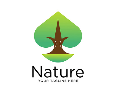 Vector tree nature logo design template man tree logo