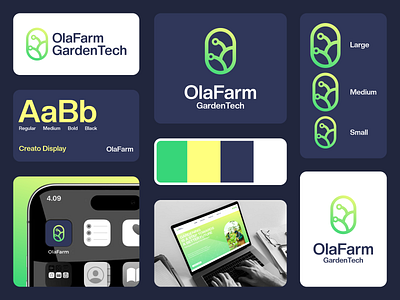 OlaFarm Logo Concept 3d animation brand branding design farming garden graphic design illustration logo motion graphics olafarm tech ui ux vector