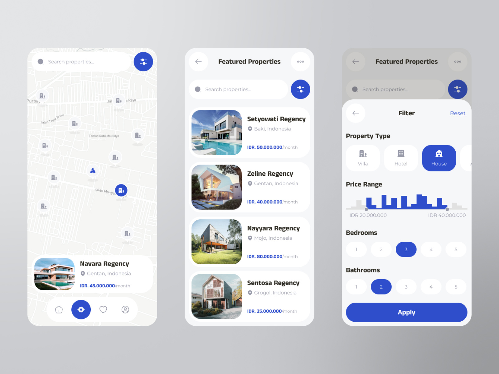 Real Estate App apartment app book now clean design explore filter home home rent house maps mobile property property marketing real estate rent rent app rent estate ui ux