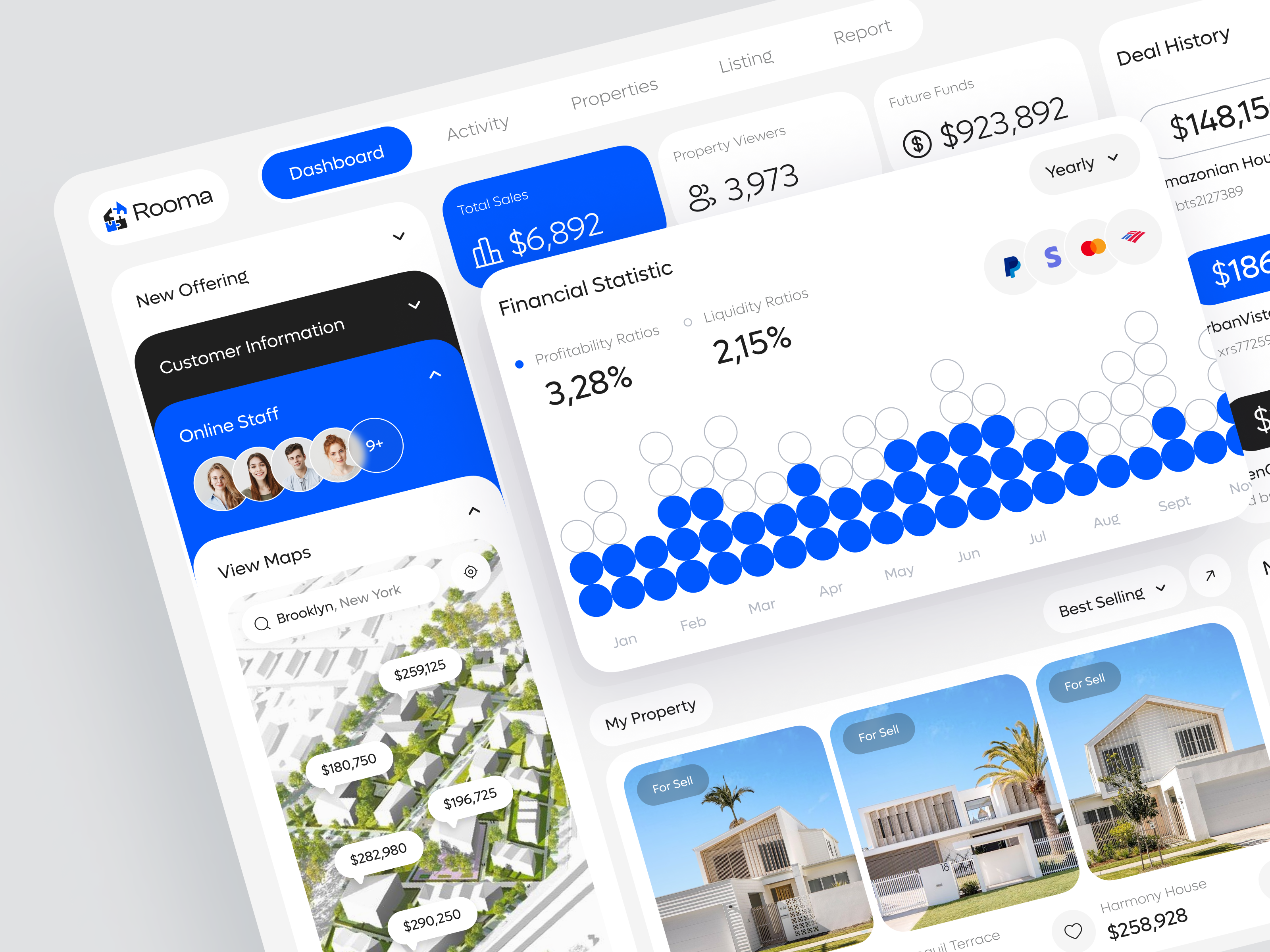 Rooma - Real Estate Dashboard building clean dashboard home house product design property real estate real estate agency real estate dashboard real estate design real estate ui recidence rent sell simple ui ux website