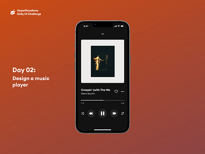 Day 02: Design a music player daily ui challenge dailyui design a music player hype4academy illustration mobile design mobile ui music player ui ux ux ui