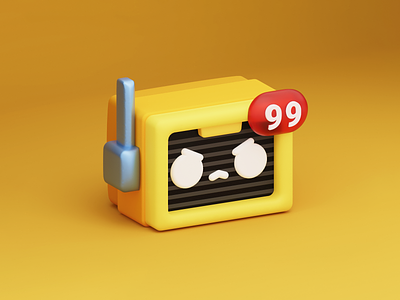 SMS Cube Bot 3d bot branding cube graphic design icon sms yellow