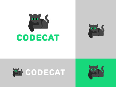 Codecat ai bold branding cat code geometric logo logodesign modern