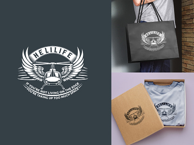 HeliLife clothing and apparel (Unused Concept) branding clothing and apparel design graphic design graphicsdesign helicopter pilots helilife clothing and apparel illustration logo logo design logodesign
