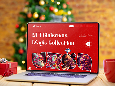 Christmas Gifts NFT Collection animation christmas christmas 2023 christmas gift crypto gift graphic design holiday homepage landing page merry christmas new year nft nft market nft website nftart santa uiux web design xmas