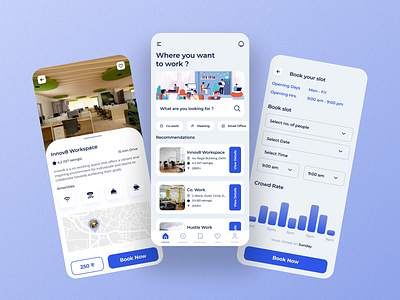 Co-working app ui coworking space coworking ui mobile ui ui ui design uichallenge ui uiux