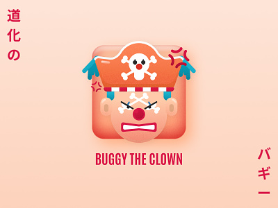 ONE PIECE - Buggy The Clown Icon anime app icon app store character clown creative design figma flat design gradient graphic design icon icon design illustration ios app icon logo manga one piece pirates vector